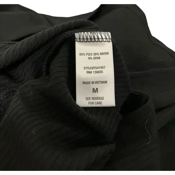 Beacon Apparel Stitch Fix Women's Black Button Up Top 3/4 Sleeve Ribbed NWT Sz M - Picture 7 of 8